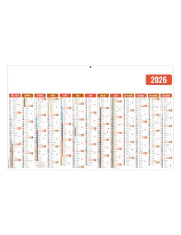 ECOMAX ROUGE 2026 RECTO SEUL - MAXI LEGER SOUPLE - 650x405MM - SANS MARQUAGE - 1 TROU EN TETE