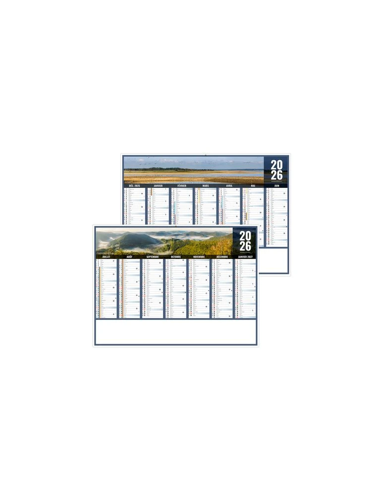 LIBERTE GRAND-EST 2026 - MIDI 430 x 335 mm - LEGER 400G - SANS MARQUAGE - 1 TROU EN TETE