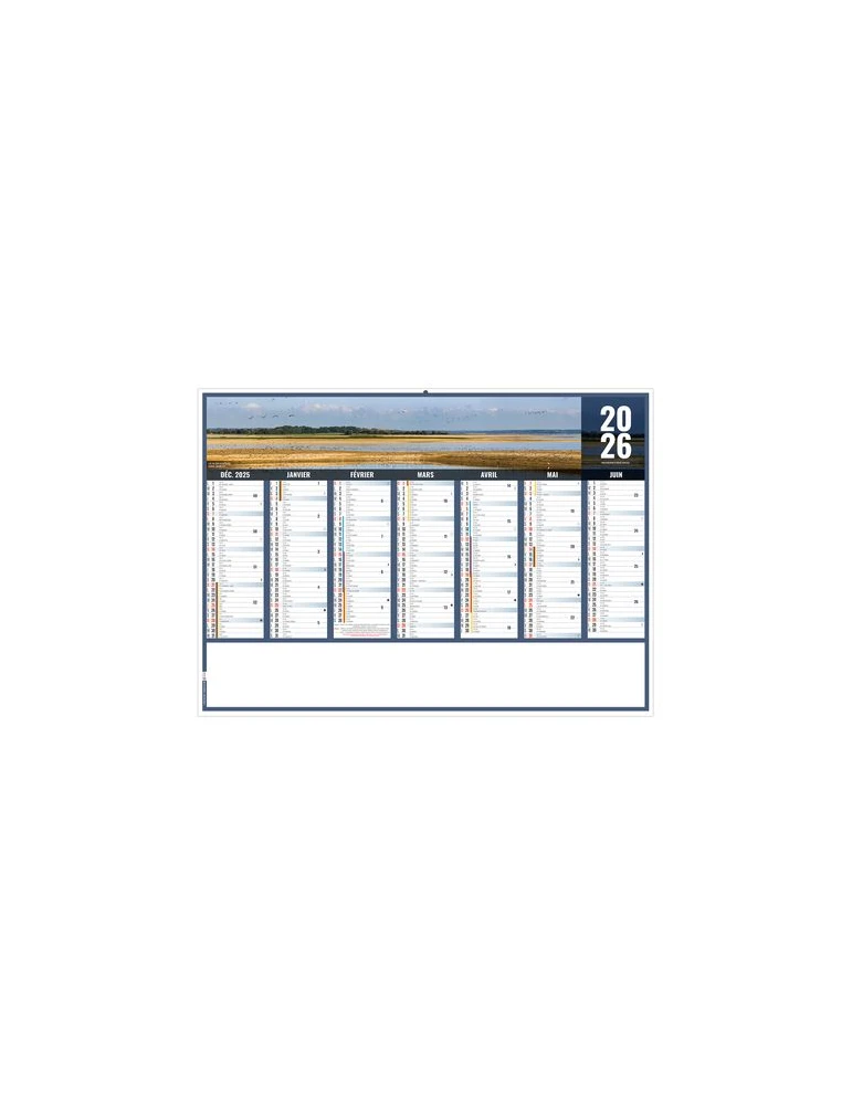 LIBERTE GRAND-EST 2026 - MIDI 430 x 335 mm - LEGER 400G - SANS MARQUAGE - 1 TROU EN TETE livraison express 24h 48h