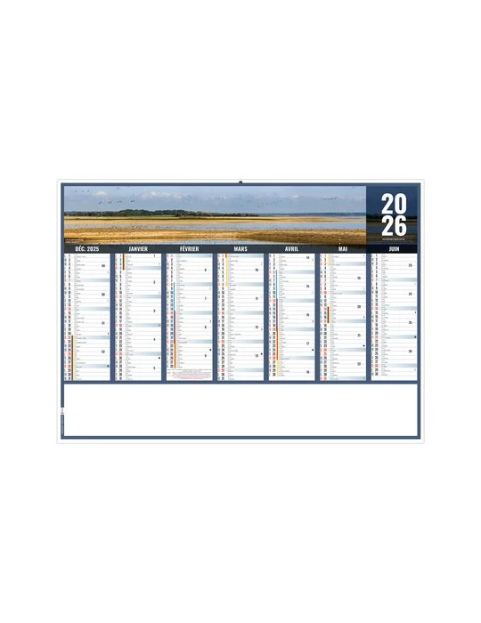 LIBERTE GRAND-EST 2026 - MIDI 430 x 335 mm - LEGER 400G - SANS MARQUAGE - 1 TROU EN TETE livraison express 24h 48h