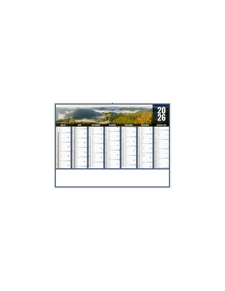 LIBERTE GRAND-EST 2026 - MIDI 430 x 335 mm - LEGER 400G - SANS MARQUAGE - 1 TROU EN TETE personnalisation rapide en France
