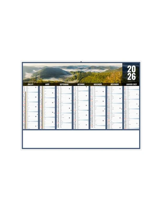 LIBERTE GRAND-EST 2026 - MIDI 430 x 335 mm - LEGER 400G - SANS MARQUAGE - 1 TROU EN TETE personnalisation rapide en France