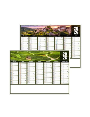 LIBERTE BOURGOGNE-FRANCHE-COMTE 2026 - MIDI 430 x 335 mm - LEGER 400G - SANS MARQUAGE - 1 TROU EN TETE