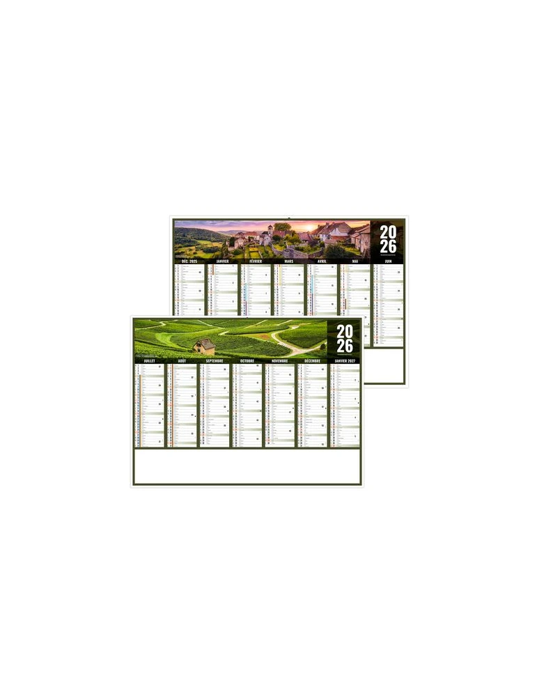 LIBERTE BOURGOGNE-FRANCHE-COMTE 2026 - MIDI 430 x 335 mm - LEGER 400G - SANS MARQUAGE - 1 TROU EN TETE