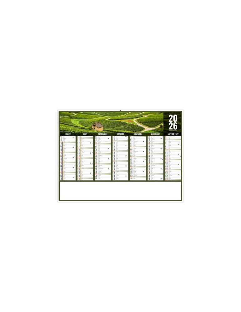 LIBERTE BOURGOGNE-FRANCHE-COMTE 2026 - MIDI 430 x 335 mm - LEGER 400G - SANS MARQUAGE - 1 TROU EN TETE personnalisation rapide e