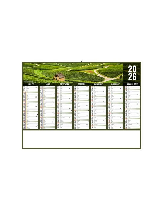 LIBERTE BOURGOGNE-FRANCHE-COMTE 2026 - MIDI 430 x 335 mm - LEGER 400G - SANS MARQUAGE - 1 TROU EN TETE personnalisation rapide e