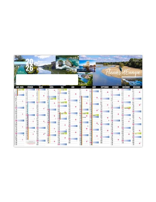 PLANNING ETIAGE 2026 - XXL 700X500 MM LEGER 400G - RECTO SEUL - SANS MARQUAGE