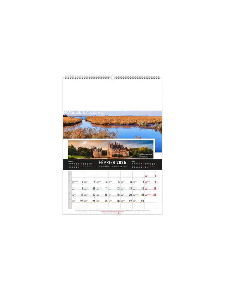 MURAL 12F - ETENDU 2026 - QUADRI personnalisable avec votre logo