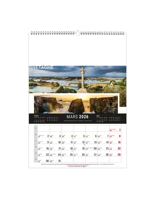 MURAL 12F - ETENDU 2026 - QUADRI cadeau entreprise pas cher