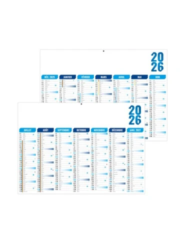 FLORENTIN BLEU 2026 - MIDI 430 x 335 mm - LEGER 400G - SANS MARQUAGE - 1 TROU EN TETE