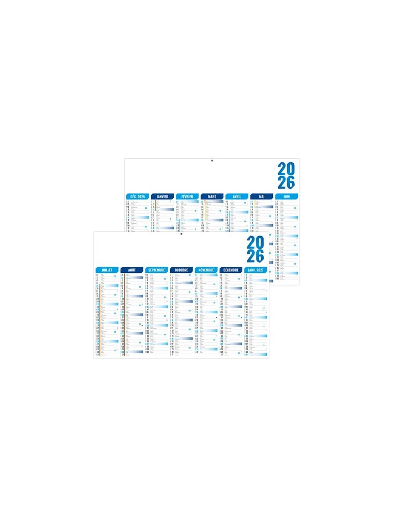 FLORENTIN BLEU 2026 - MIDI 430 x 335 mm - LEGER 400G - SANS MARQUAGE - 1 TROU EN TETE