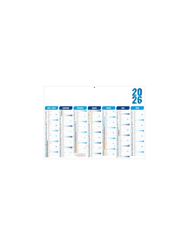 FLORENTIN BLEU 2026 - MIDI 430 x 335 mm - LEGER 400G - SANS MARQUAGE - 1 TROU EN TETE