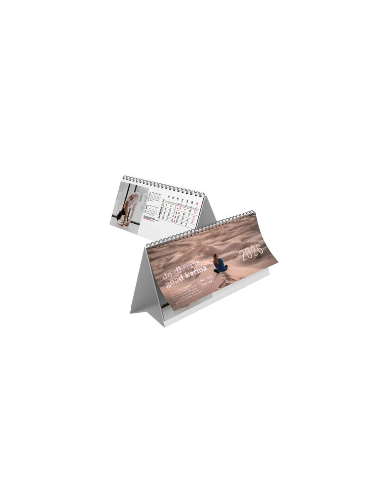 CHEVALET CREATION 2026 - MAXI 310 x 110 mm - 13 FEUILLETS - IMPRESSION RECTO SEUL - PAPIER 170g - RELIURE SPIRALE METALLIQUE NOI