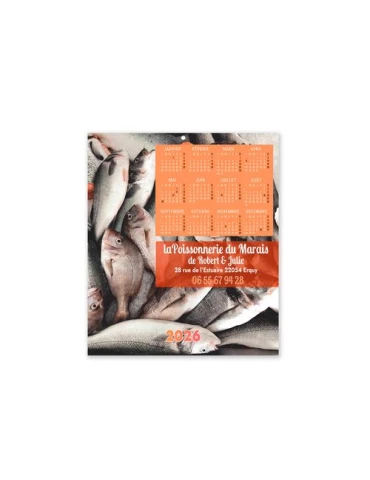 ESTAMPE MURALE CREATION 2026 - LONG 215 X 600 mm - RIGIDE - LIVREE A PLAT personnalisable avec votre logo 2