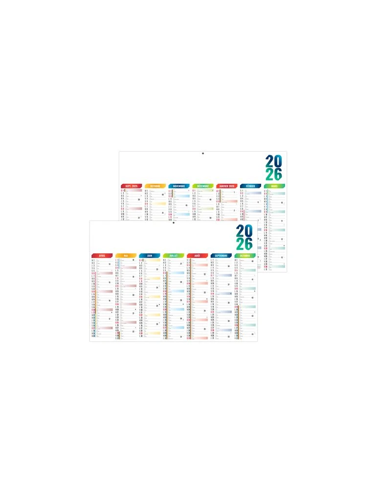 SCO-ARLEQUIN 2026 - MIDI 430 x 335 mm - LEGER 400G - SANS MARQUAGE - 1 TROU EN TETE