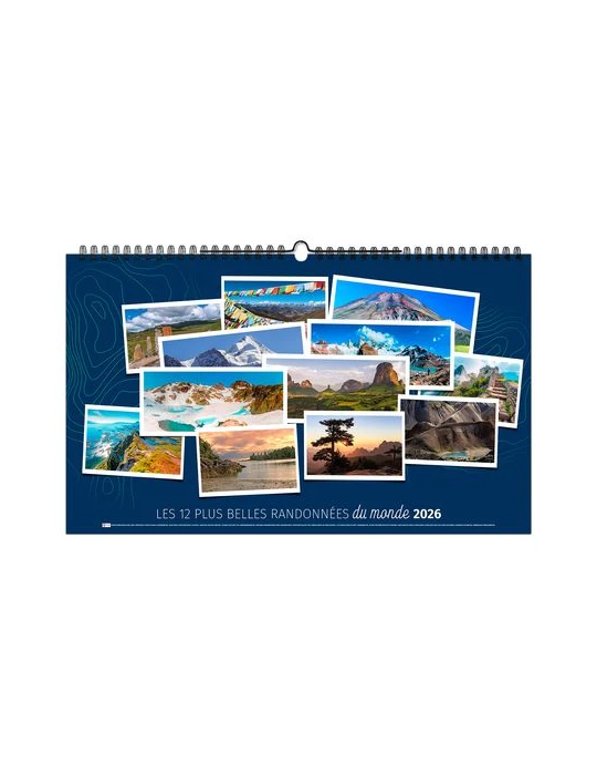 RANDONNÉES DU MONDE 2026 - XXL 620 x 360 mm - MARQUAGE 1 COULEUR