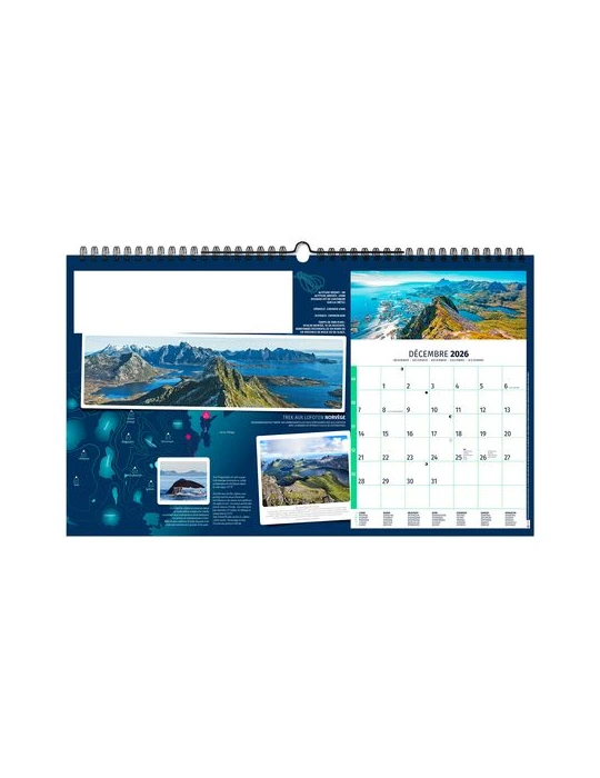 RANDONNÉES DU MONDE 2026 - XXL 620 x 360 mm - MARQUAGE 1 COULEUR livraison express 24h 48h