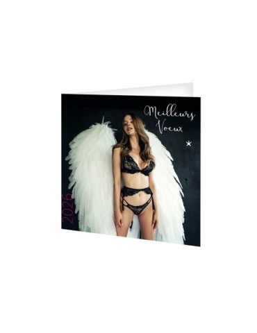 CARTE DE VOEUX - DENTELLE 2026  AVEC ENVELOPPE - SANS MARQUAGE