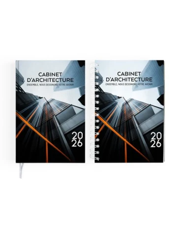 AGENDA CARRE 1 JOUR CREATION 2026 - 140 x 210 mm - COUVERTURE RIGIDE EMBOITEE QUADRI
