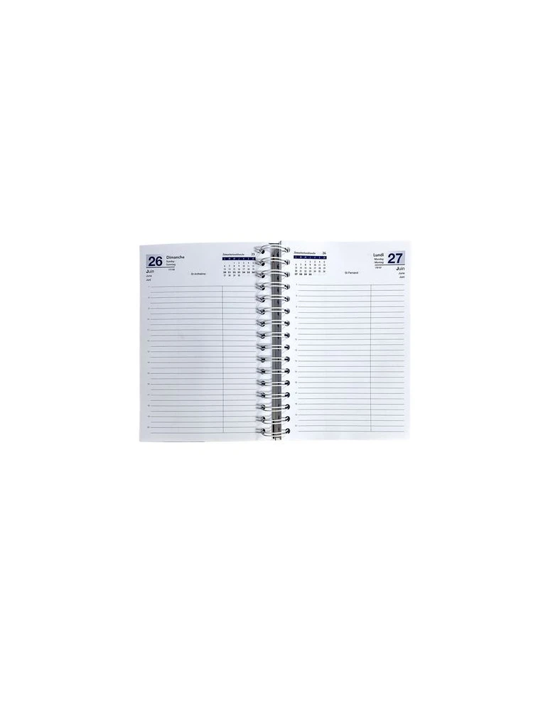 AGENDA CARRE 1 JOUR CREATION 2026 - 140 x 210 mm - COUVERTURE RIGIDE EMBOITEE QUADRI