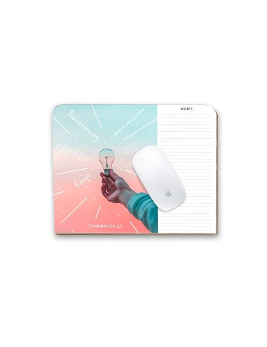 TAPIS SOURIS 230x190mm - 30 FEUILLES OFFSET 80gr. ENCOLLEES EN PIED - DESSOUS CARTON - 2 COINS ARRONDIS EN TETE