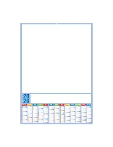 PLANNING ARDOISE 2026 - XXL 500X700 MM LEGER 400G - RECTO SEUL - SANS MARQUAGE