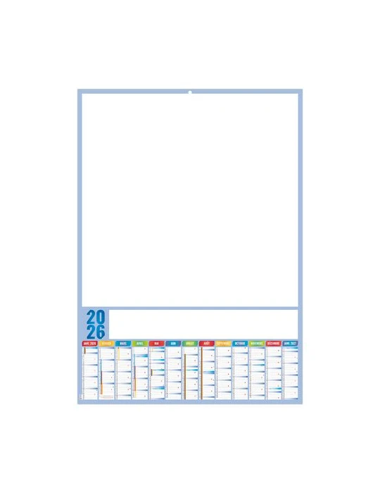 PLANNING ARDOISE 2026 - XXL 500X700 MM LEGER 400G - RECTO SEUL - SANS MARQUAGE