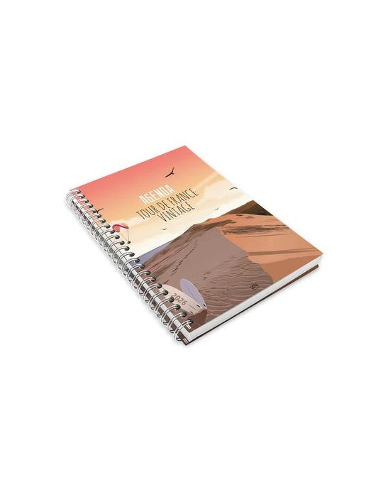 AGENDA SCRIPT BOOK 2026 - 226 x 298 mm - SPIRALE BLANCHE - COUVERTURE PELLICULAGE BRILLANT personnalisable avec votre logo