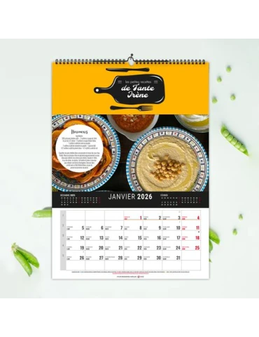 CALENDRIER MURAL 12 FEUILLETS CREATION 2026 - 240 x 330 mm - 11 FEUILLETS SUR 135g + 1 FEUILLET SUR 380g - SPIRALE BLANCHE EN TE