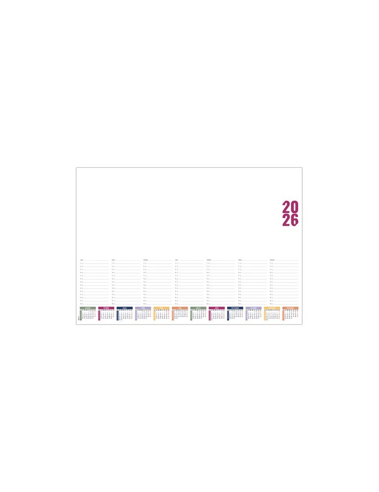 SM L HEBDO 2026 - SM 600 x 420 mm - 40 FEUILLETS nombre de pages : 80 pages goodies publicitaire événementiel