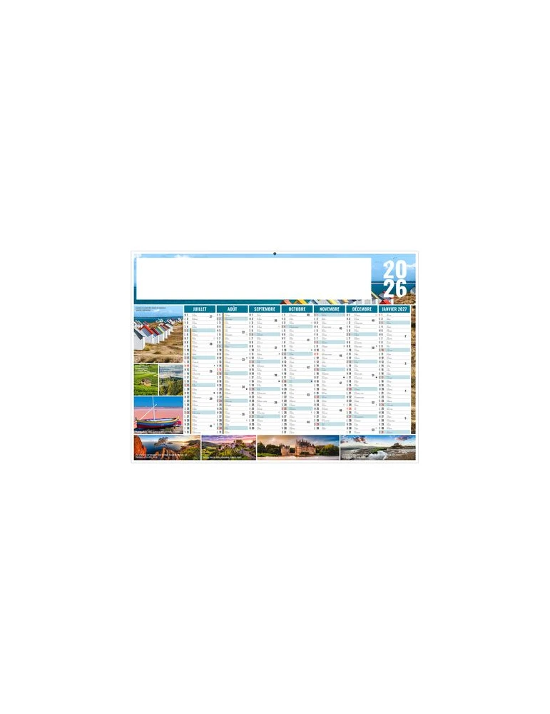 JULIEN 2026 - MIDI 430 x 335 mm - LEGER 400G - SANS MARQUAGE - 1 TROU EN TETE personnalisation rapide en France