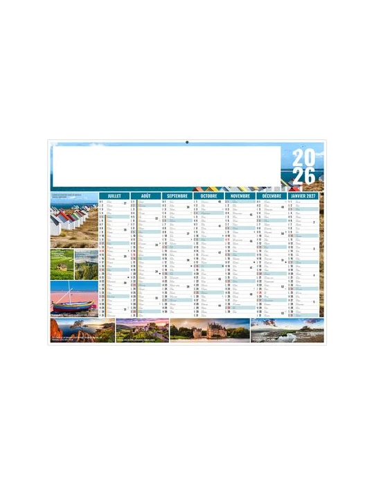 JULIEN 2026 - MIDI 430 x 335 mm - LEGER 400G - SANS MARQUAGE - 1 TROU EN TETE personnalisation rapide en France