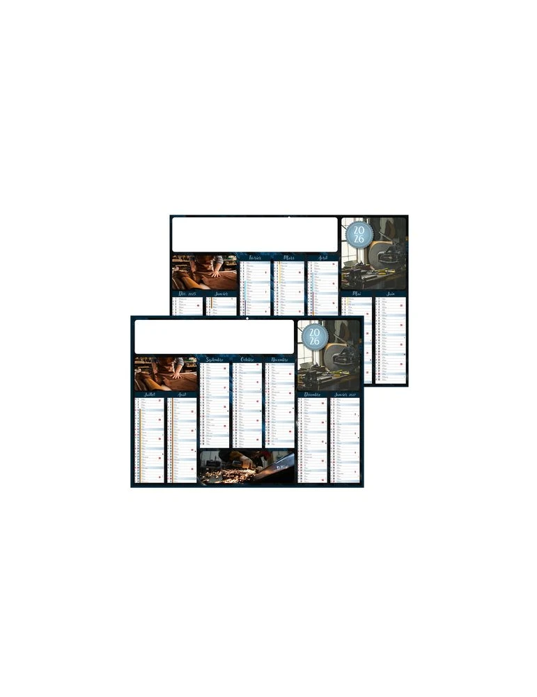 METAL 2026 - MIDI 430 x 335 mm - LEGER 400G - SANS MARQUAGE - 1 TROU EN TETE