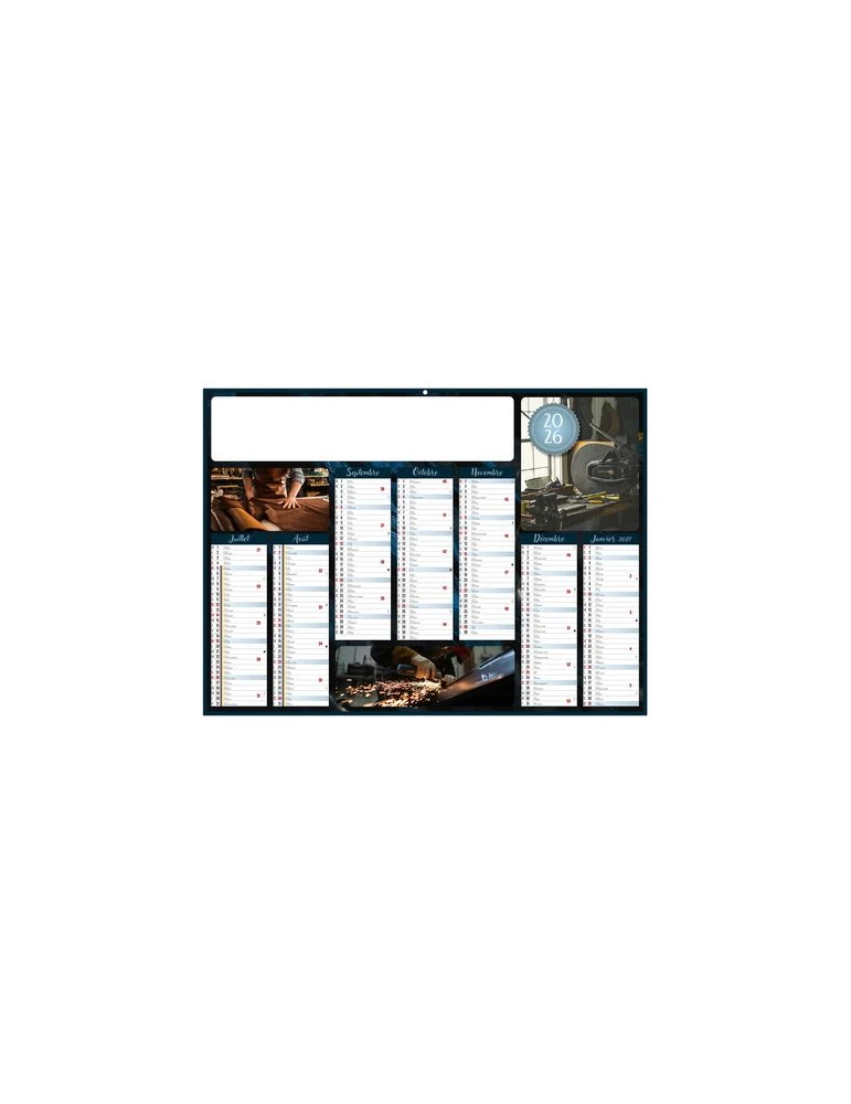 METAL 2026 - MIDI 430 x 335 mm - LEGER 400G - SANS MARQUAGE - 1 TROU EN TETE