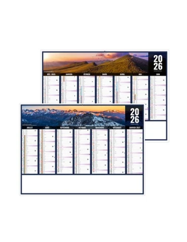 LIBERTE AUVERGNE-RHONE-ALPES 2026 - MIDI 430 x 335 mm - LEGER 400G - SANS MARQUAGE - 1 TROU EN TETE