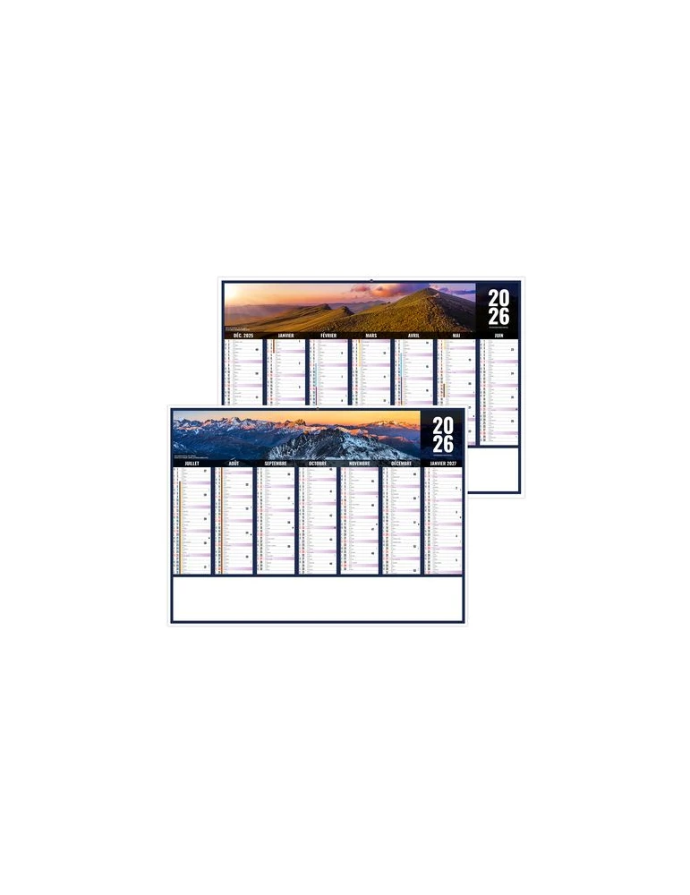 LIBERTE AUVERGNE-RHONE-ALPES 2026 - MIDI 430 x 335 mm - LEGER 400G - SANS MARQUAGE - 1 TROU EN TETE
