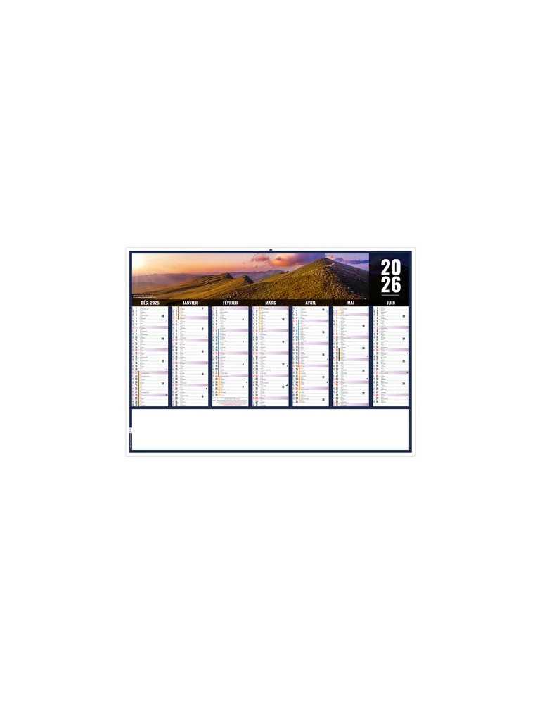 LIBERTE AUVERGNE-RHONE-ALPES 2026 - MIDI 430 x 335 mm - LEGER 400G - SANS MARQUAGE - 1 TROU EN TETE livraison express 24h 48h