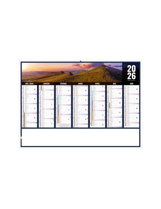 LIBERTE AUVERGNE-RHONE-ALPES 2026 - MIDI 430 x 335 mm - LEGER 400G - SANS MARQUAGE - 1 TROU EN TETE livraison express 24h 48h