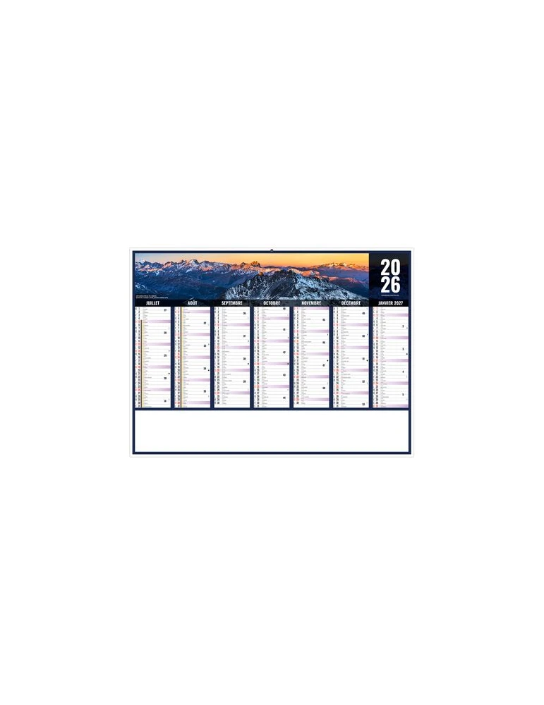 LIBERTE AUVERGNE-RHONE-ALPES 2026 - MIDI 430 x 335 mm - LEGER 400G - SANS MARQUAGE - 1 TROU EN TETE personnalisation rapide en F