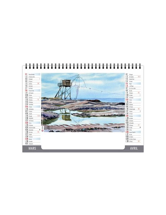 CHEVALET STANDARD 7F - LITTORAL 2026 - QUADRI cadeau entreprise pas cher