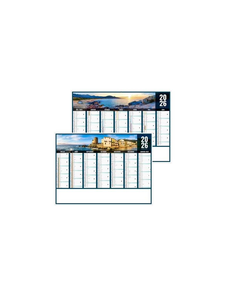 LIBERTE CORSE 2026 - MIDI 430 x 335 mm - LEGER 400G - SANS MARQUAGE - 1 TROU EN TETE