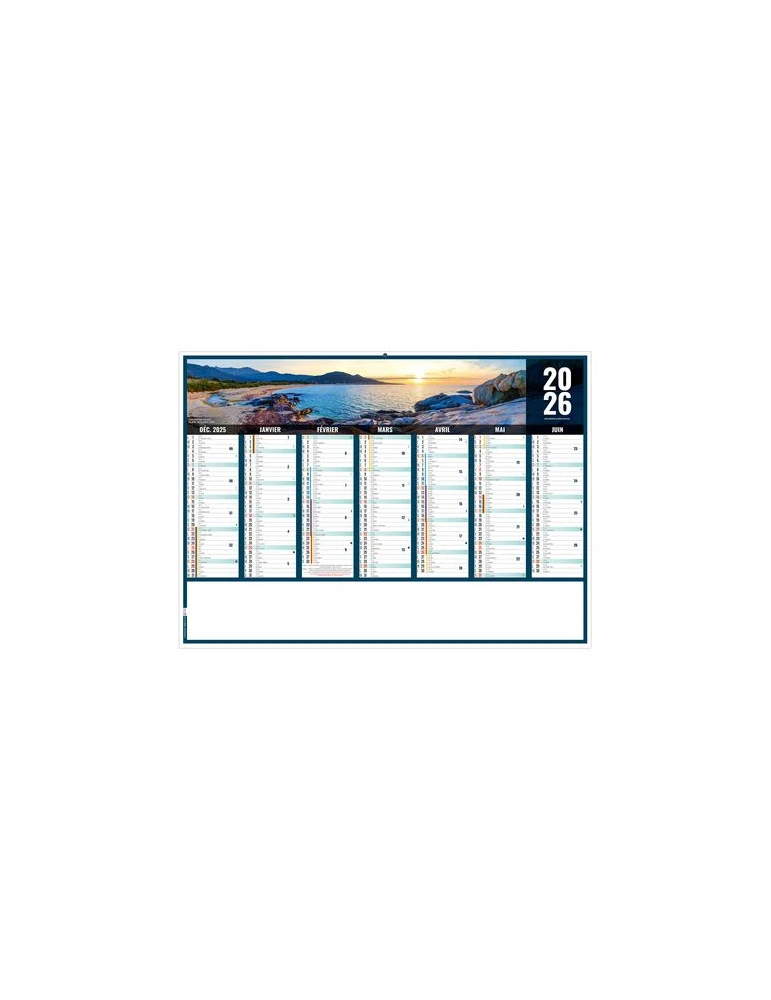 LIBERTE CORSE 2026 - MIDI 430 x 335 mm - LEGER 400G - SANS MARQUAGE - 1 TROU EN TETE livraison express 24h 48h