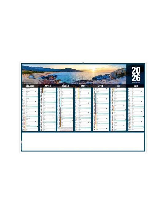 LIBERTE CORSE 2026 - MIDI 430 x 335 mm - LEGER 400G - SANS MARQUAGE - 1 TROU EN TETE livraison express 24h 48h
