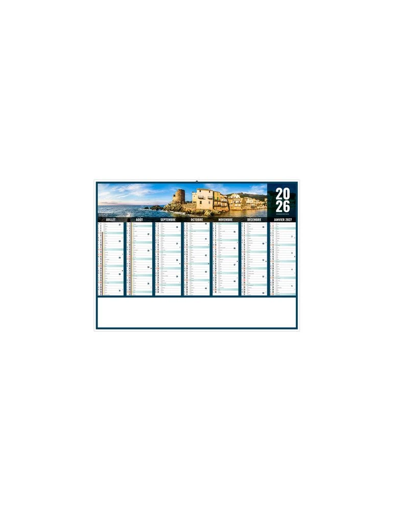 LIBERTE CORSE 2026 - MIDI 430 x 335 mm - LEGER 400G - SANS MARQUAGE - 1 TROU EN TETE personnalisation rapide en France