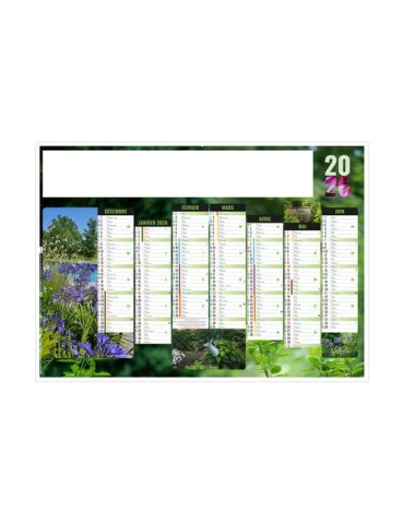 JARDINS 2026 - MIDI 430 x 335 mm - LEGER 400G - SANS MARQUAGE - 1 TROU EN TETE 2