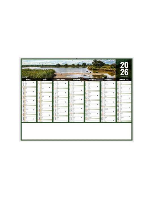 LIBERTE CENTRE-VAL-DE-LOIRE 2026 - MIDI 430 x 335 mm - LEGER 400G - SANS MARQUAGE - 1 TROU EN TETE personnalisation rapide en Fr