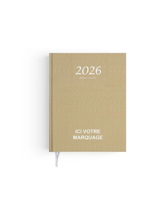 AGENDA EMBOITE KRAFT 2026 - MINI 90 x 165 mm - SANS MARQUAGE