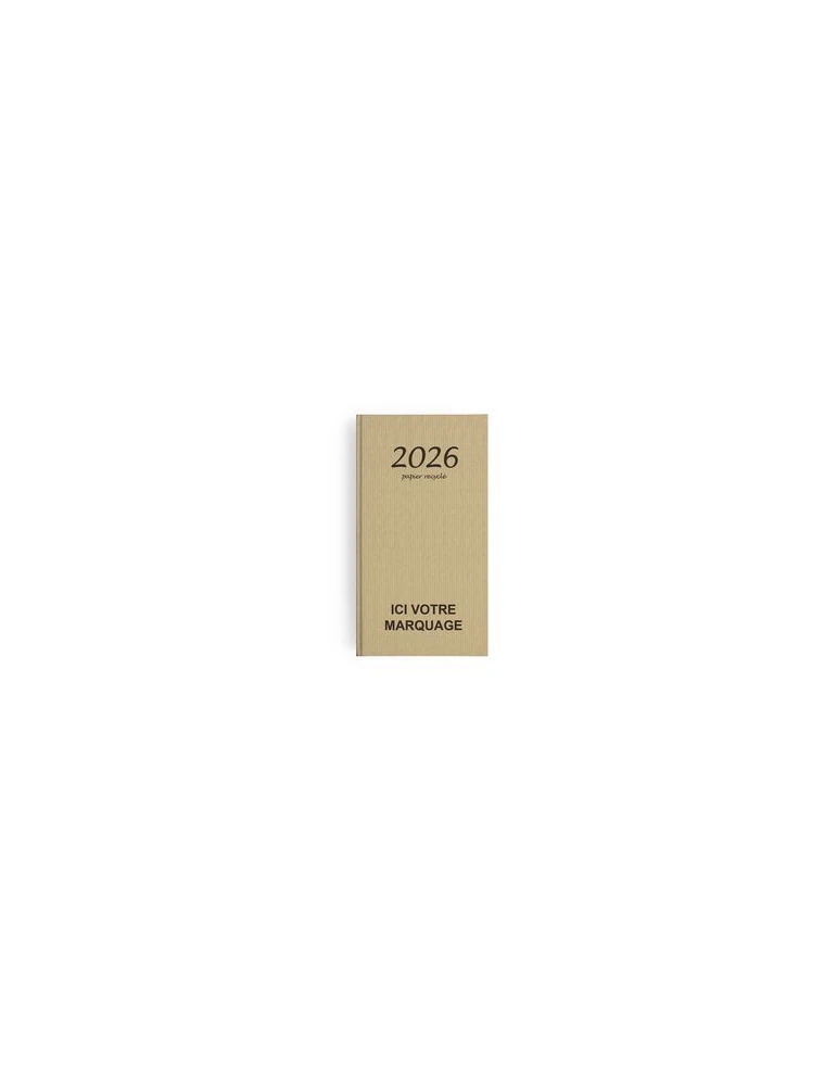 AGENDA EMBOITE KRAFT 2026 - MINI 90 x 165 mm - SANS MARQUAGE