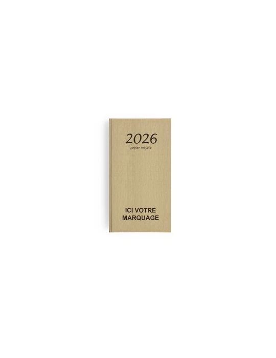 AGENDA EMBOITE KRAFT 2026 - MINI 90 x 165 mm - SANS MARQUAGE