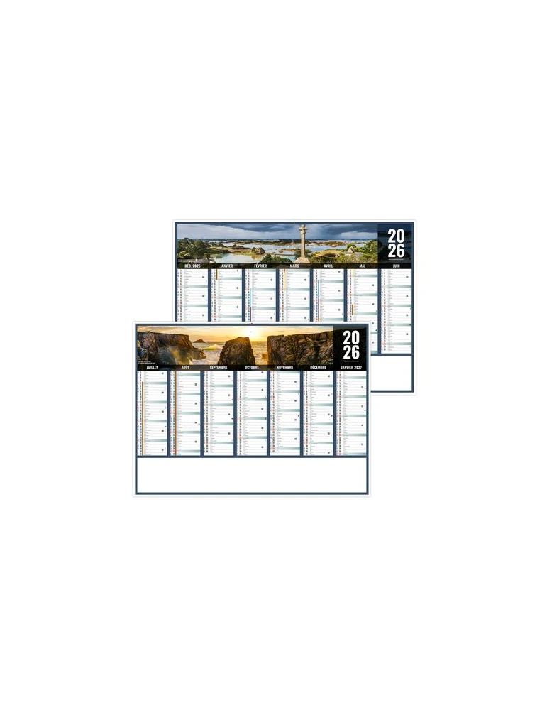 LIBERTE BRETAGNE 2026 - MIDI 430 x 335 mm - LEGER 400G - SANS MARQUAGE - 1 TROU EN TETE